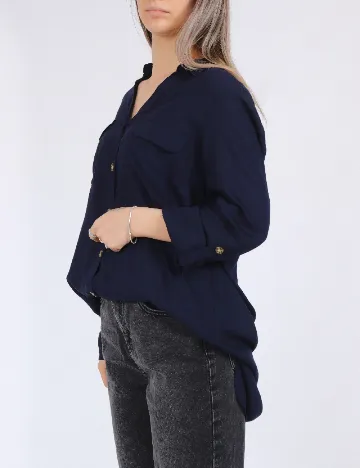 Camasa Vero Moda, bleumarin inchis