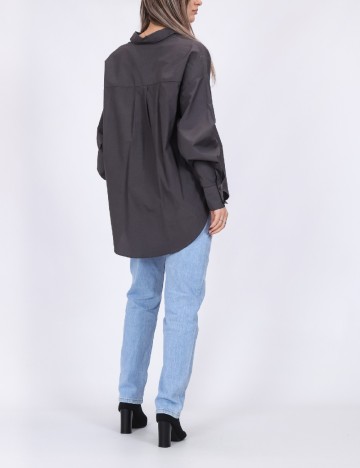 Camasa Oversize Vero Moda, gri inchis