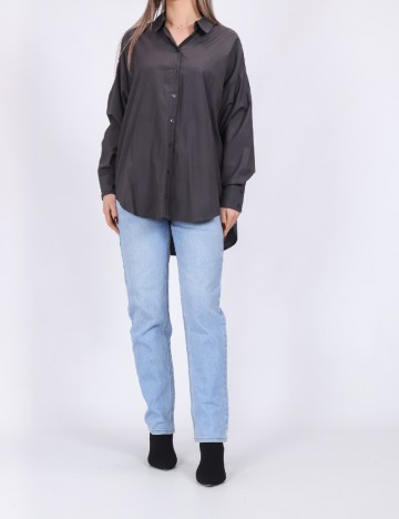 Camasa Oversize Vero Moda, gri inchis