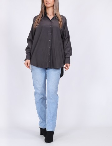 Camasa Oversize Vero Moda, gri inchis