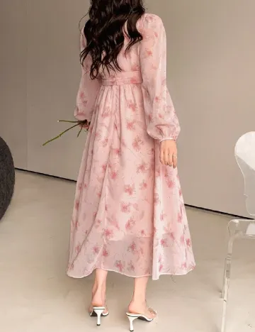 Rochie lunga Dazy, roz