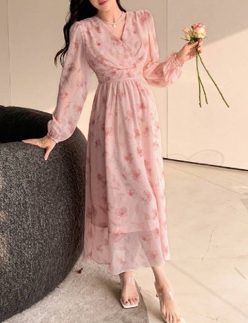 Rochie lunga Dazy, roz