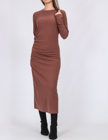 Rochie lunga Pieces, maro