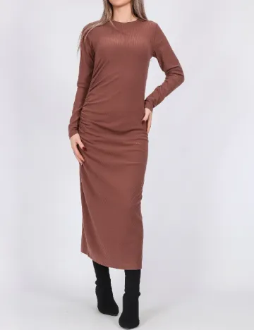 Rochie lunga Pieces, maro Maro