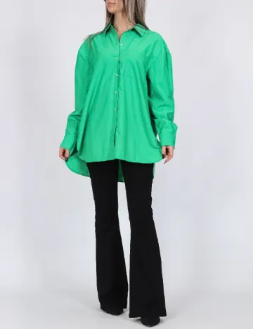 Camasa Oversize Pieces, verde Verde