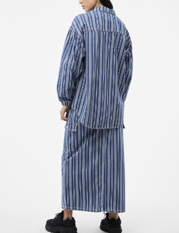 Jacheta Oversize Pieces, albastru