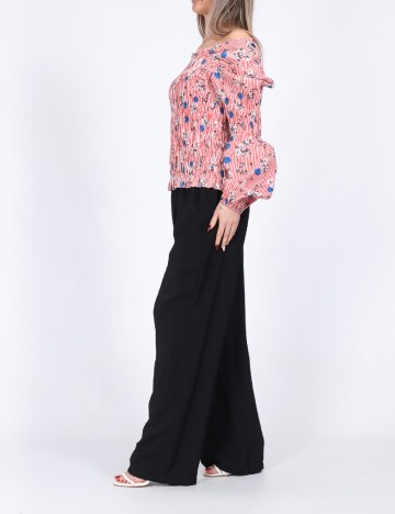 Bluza Pieces, alb/rosu