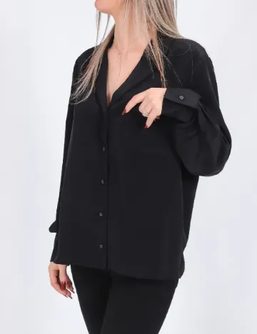 Camasa Oversize Pieces, negru Negru