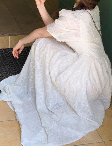 Rochie lunga Dazy, ecru