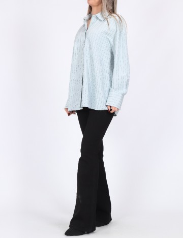 Camasa Oversize Pieces, bleu