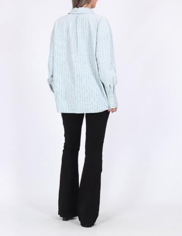 Camasa Oversize Pieces, bleu