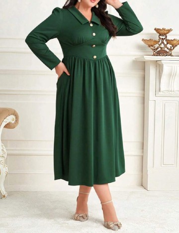 Rochie medie SHEIN CURVE, verde