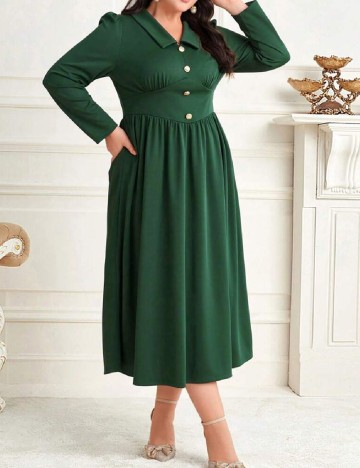 Rochie medie SHEIN CURVE, verde