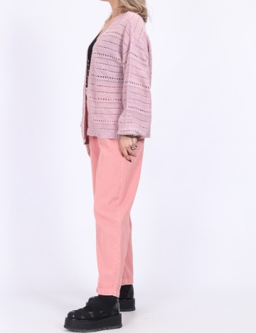 Cardigan Pieces, roz pudra