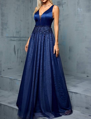 Rochie lunga Mgiacy, bleumarin