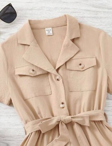 Salopeta Shein Kids, crem