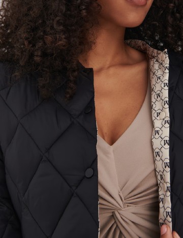 Geaca reversibila Mohito, negru/crem
