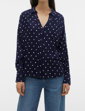 Camasa Vero Moda, bleumarin inchis