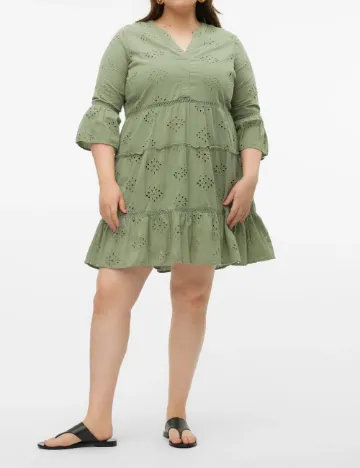 Rochie scurta Vero Moda Curve, verde Verde