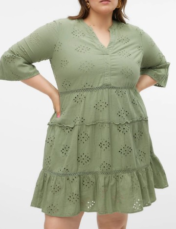 Rochie scurta Vero Moda Curve, verde