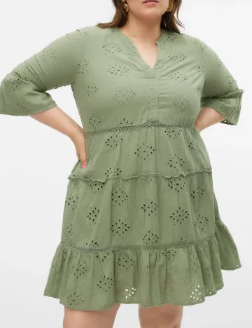 Rochie scurta Vero Moda Curve, verde Verde