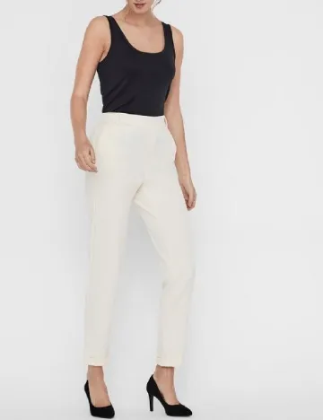 Pantaloni Vero Moda, ecru Alb