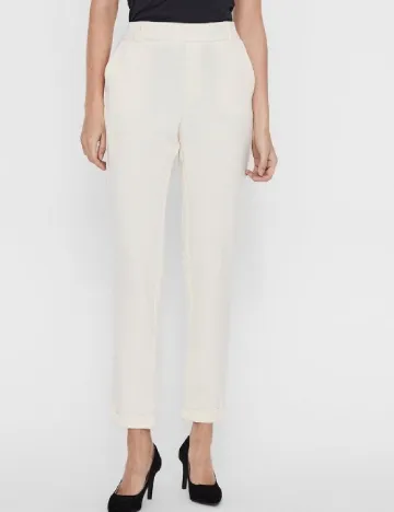 Pantaloni Vero Moda, ecru Alb