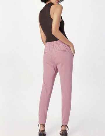 Pantaloni Vero Moda, roz pudra inchis