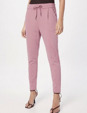 Pantaloni Vero Moda, roz pudra inchis