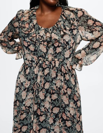 Rochie lunga Mango Violeta, floral