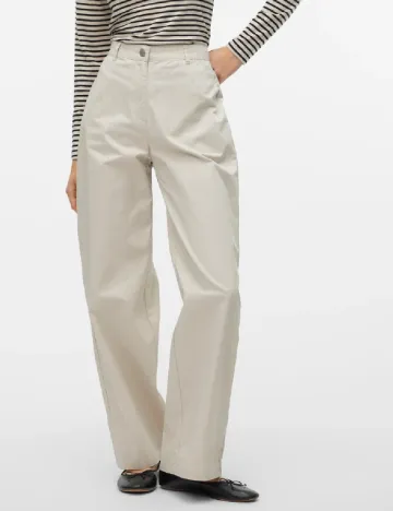 Pantaloni Vero Moda, bej Crem