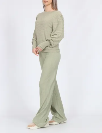 Pantaloni Pieces, verde Verde