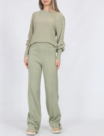 Pantaloni Pieces, verde Verde