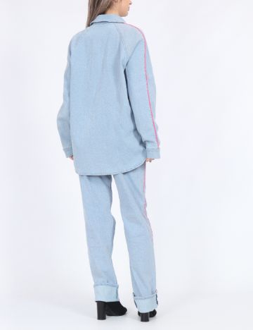 Jacheta Oversize Pieces, albastru