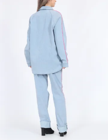 Jacheta Oversize Pieces, albastru Albastru