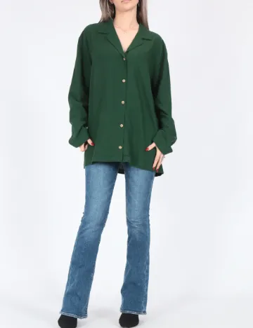 Camasa Oversize Pieces, verde Verde