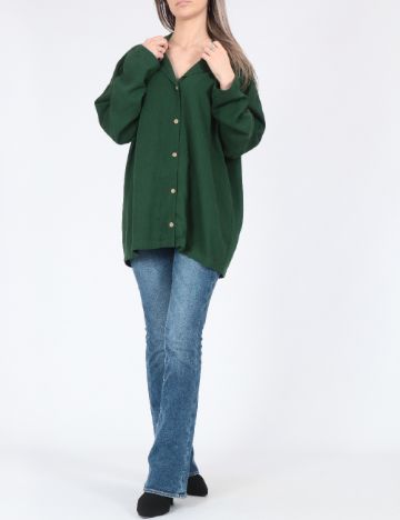 Camasa Oversize Pieces, verde