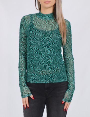 Bluza Vero Moda, verde/negru