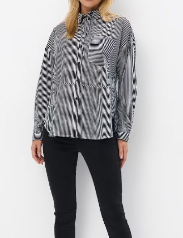 Camasa Oversize Mohito, alb/negru