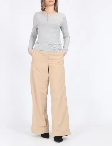 Pantaloni Pieces, crem Crem