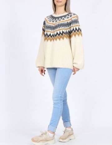 Pulover Oversize Only, crem