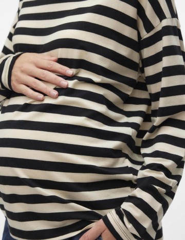 Bluza Vero Moda Maternity, negru/crem