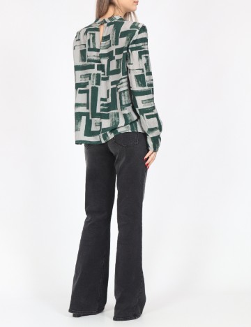 Bluza Vero Moda, verde/gri