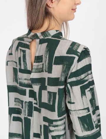 Bluza Vero Moda, verde/gri