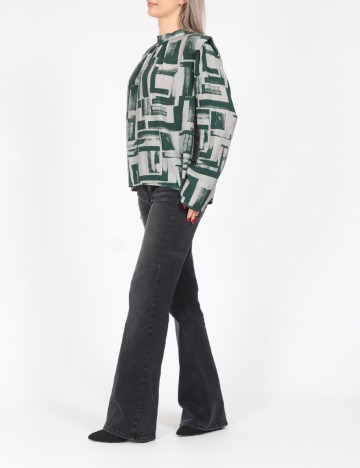 Bluza Vero Moda, verde/gri