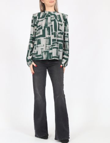 Bluza Vero Moda, verde/gri