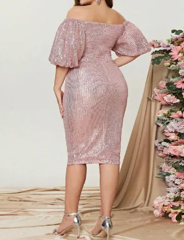 Rochie medie Faeriesty Plus Size, roz Roz