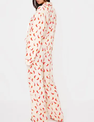 Pijama PRETTYLITTLETHING, crem