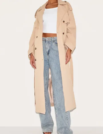 Trench PRETTYLITTLETHING, crem