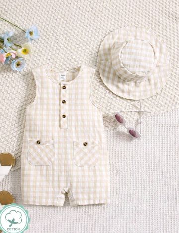 Salopeta Shein Kids, crem